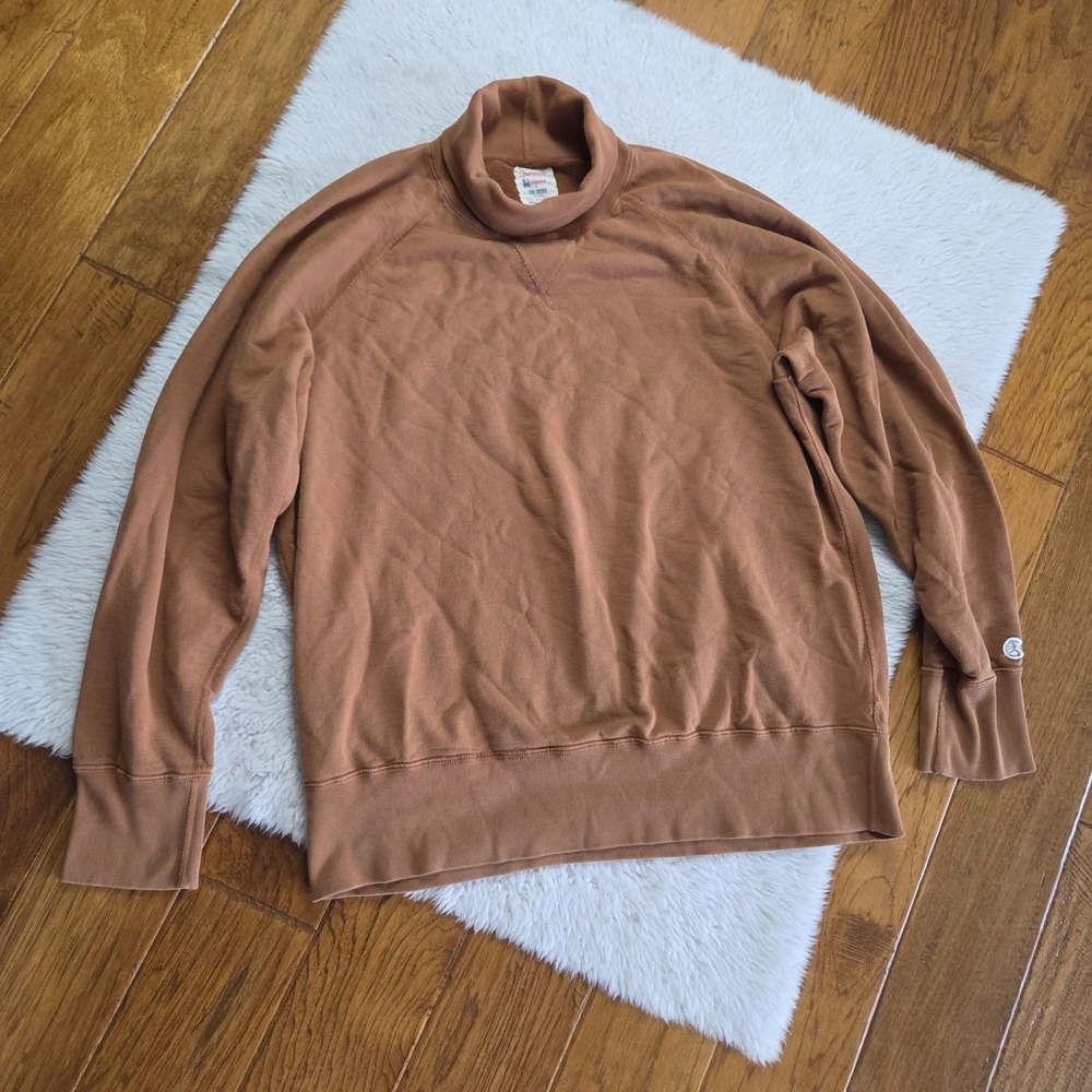 Champion x Todd Snyder Turtleneck Sweatshirt Men's 2XL Copper Brown French Terry